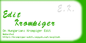 edit krompiger business card